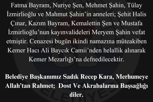 Vefat & Başsağlığı