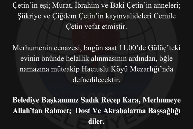 VEFAT & BAŞSAĞLIĞI
