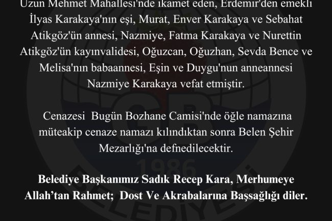 VEFAT & BAŞSAĞLIĞI