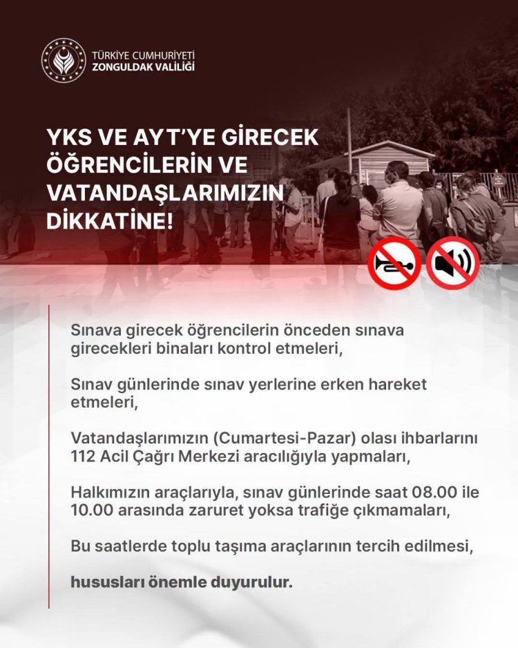YKS SINAVINA GİRECEK OLAN ÖĞRENCİLERİMİZİN DİKKATİNE...