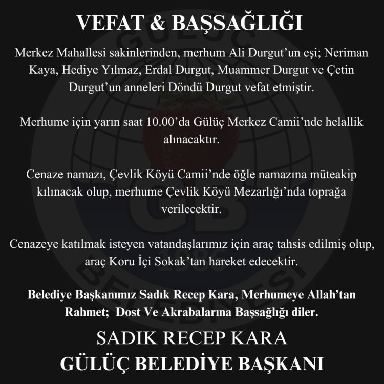 Vefat & Başsağlığı