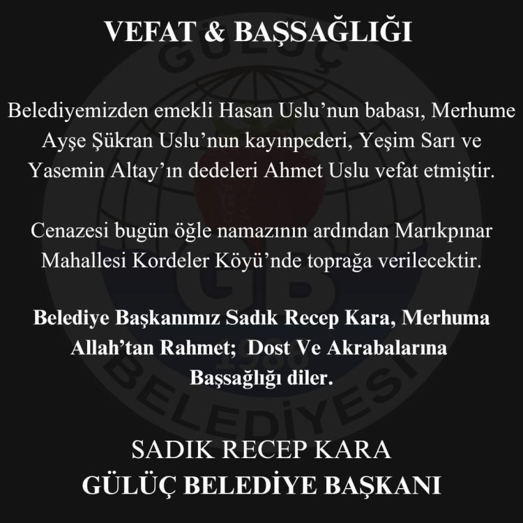 VEFAT & BAŞSAĞLIĞI
