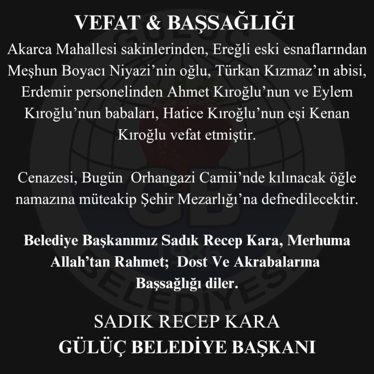 VEFAT & BAŞSAĞLIĞI