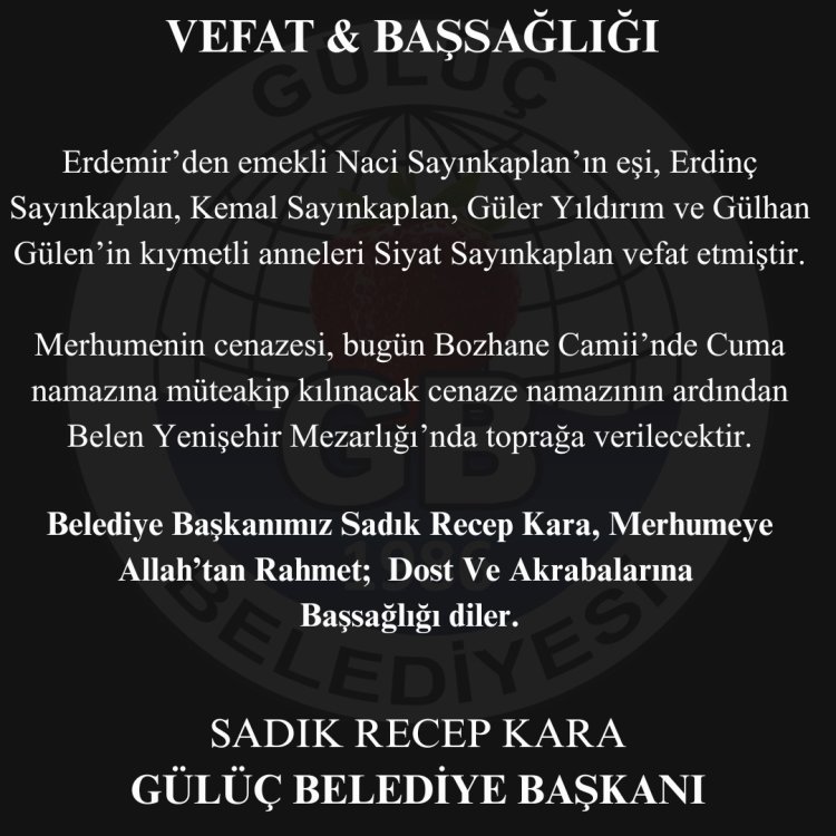 VEFAT& BAŞSAĞLIĞI