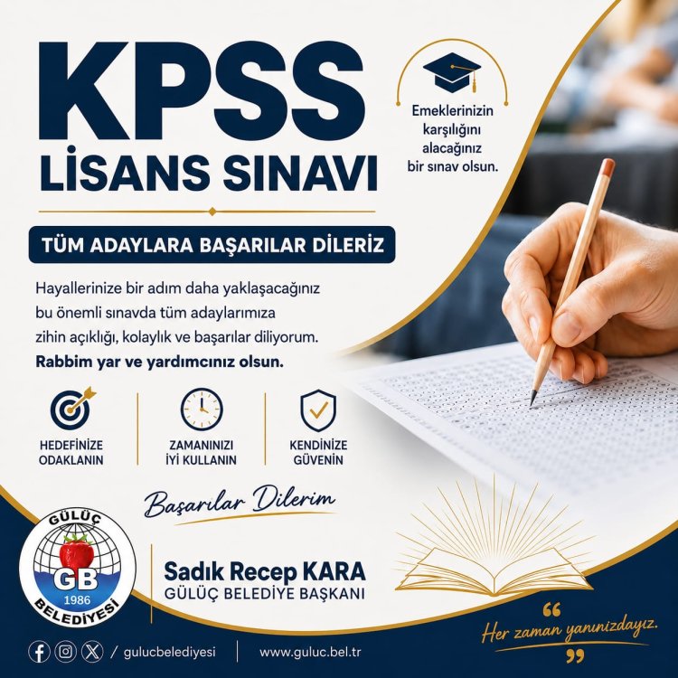 KPSS Lisans Sınavı’na girecek tüm adaylarımıza başarılar dilerim.