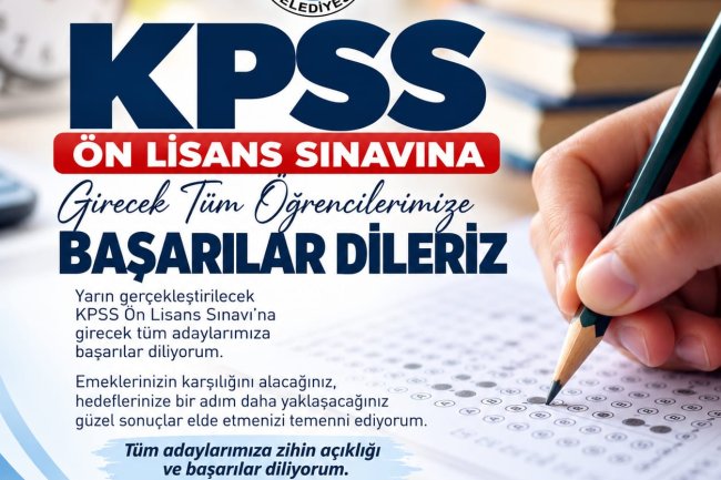 KPSS ÖNLİSANS SINAVINDA TÜM ADAYLARIMIZA BAŞARILAR DİLERİM...
