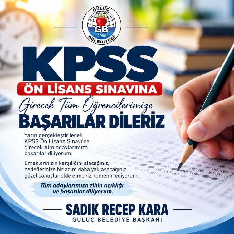 KPSS ÖNLİSANS SINAVINDA TÜM ADAYLARIMIZA BAŞARILAR DİLERİM...