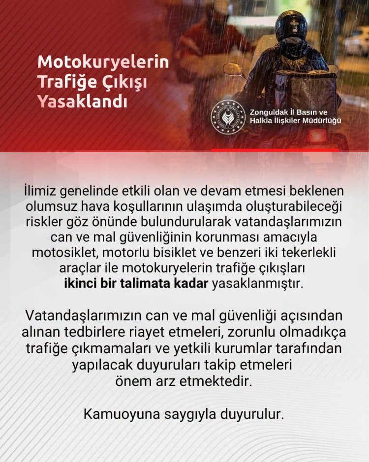 ZONGULDAK VALİLİĞİNDEN DUYURULUR...