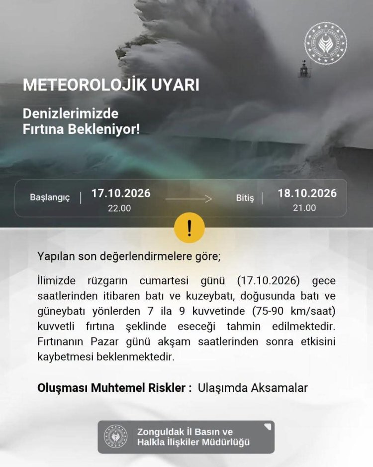 ZONGULDAK VALİLİĞİNDEN DUYURULUR...