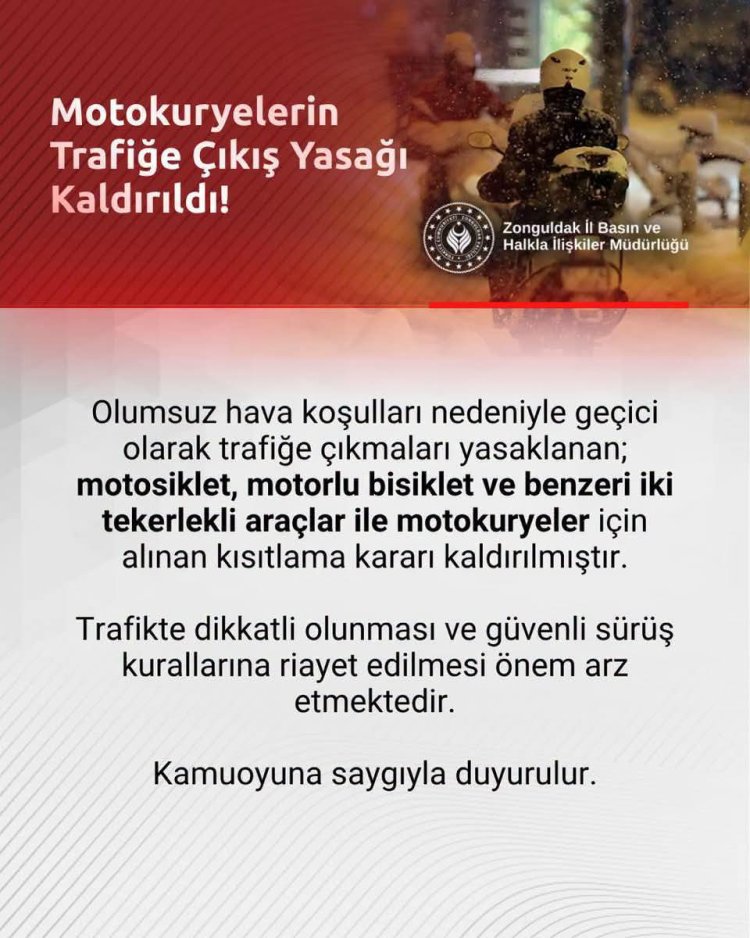 ZONGULDAK VALİLİĞİNDEN DUYURULUR...